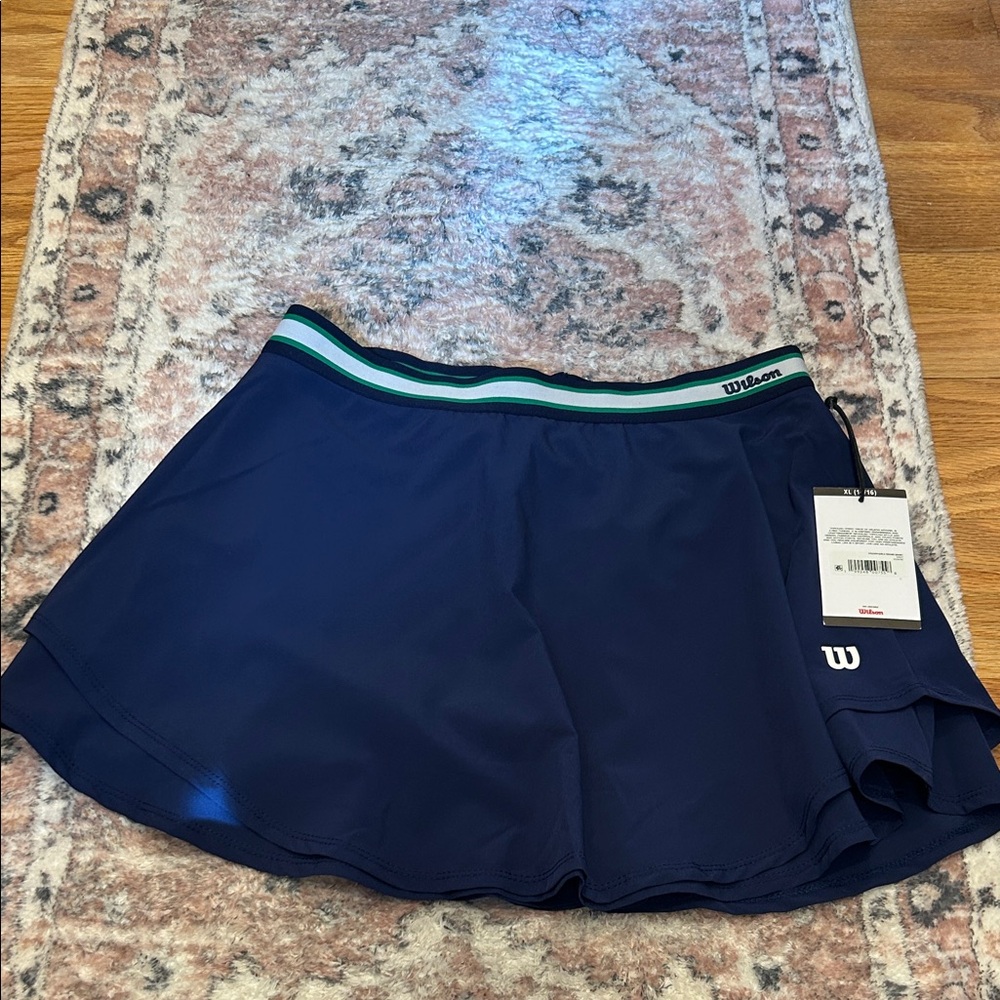 Wilson Dark Blue Tennis Skirt with Teal Accents